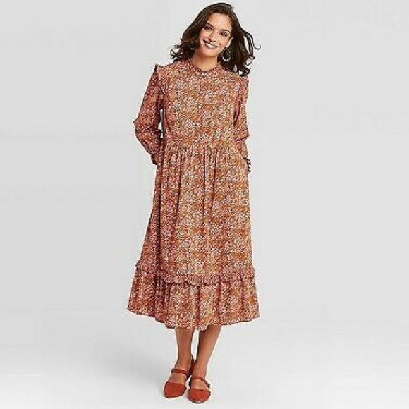 UNIVERSAL THREAD 🎯Floral Long Sleeve Ruffle Dress - Picture 2 of 10